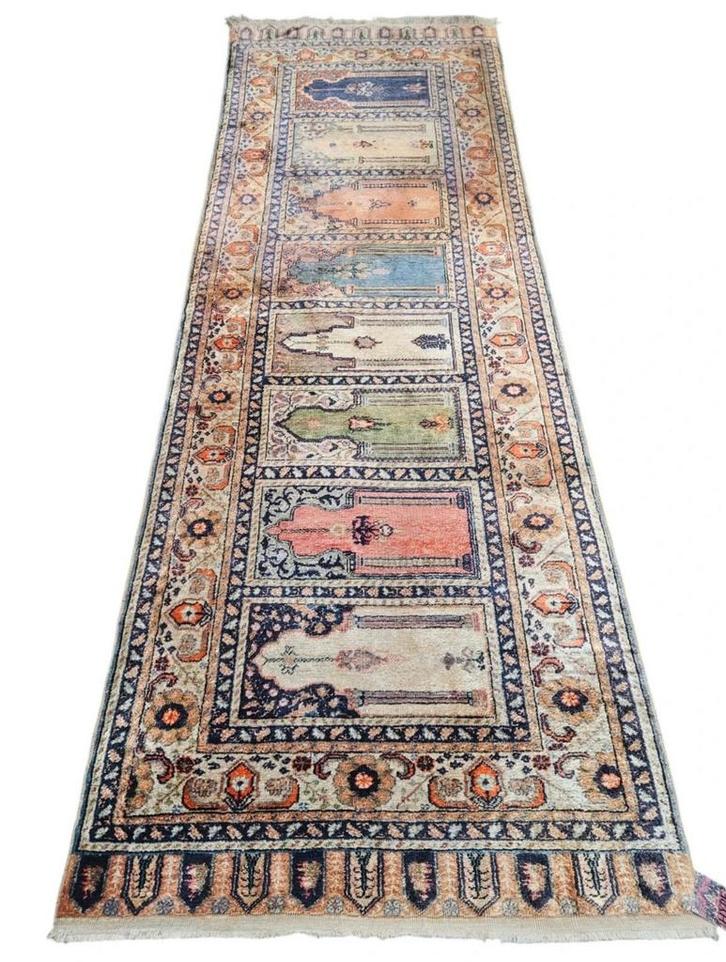 Handmade kayseri vlakken Turkije zijde mirab 83x243cm, Huis en Inrichting, Stoffering | Tapijten en Kleden, Gebruikt, 50 tot 100 cm