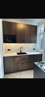 IKEA MOCKLARP keuken aanrechtblad | ecru/marmerpatroon, Huis en Inrichting, Ophalen, 200 cm of meer, Zwart, Zo goed als nieuw