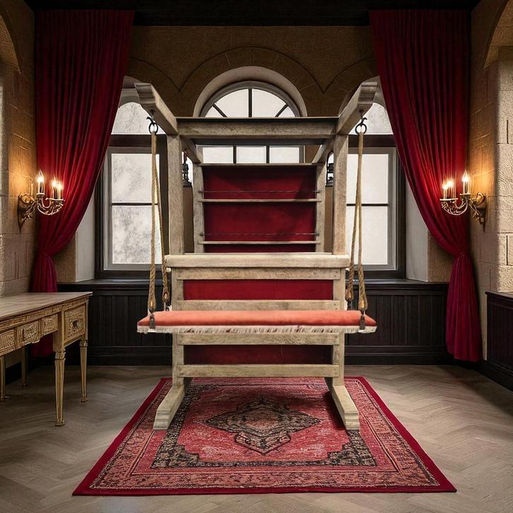 Vintage massief houten XL  barmeubel met schommelbankje, Huis en Inrichting, Barren, Gebruikt, Ophalen