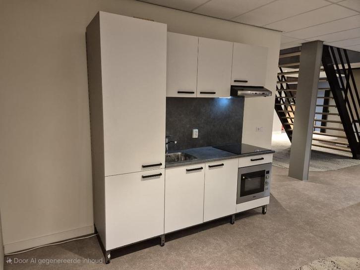 Prefab Keuken, Huis en Inrichting, Keuken | Complete keukens, Zo goed als nieuw, Enkelwandige keuken, Wit, Overige materialen