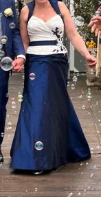 Trouwjurk blauw/ivoor maat 42/44, Kleding | Dames, Trouwkleding en Trouwaccessoires, Ophalen, Trouwjurk, Blauw, Zo goed als nieuw