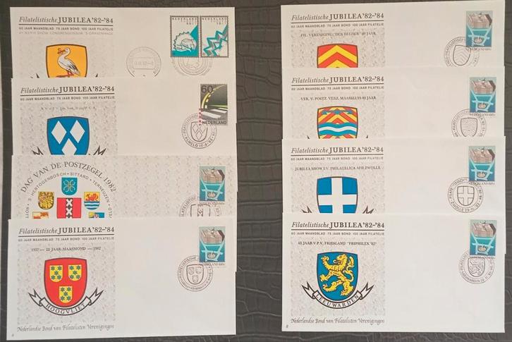 Fdc Filatelistische Jubilea '82 - '84, Postzegels en Munten, Postzegels | Eerstedagenveloppen, Nederland, Ophalen of Verzenden