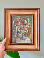 Vintage bloemen bloemenboeket olieverf schilderij, Antiek en Kunst, Kunst | Schilderijen | Klassiek, Ophalen of Verzenden