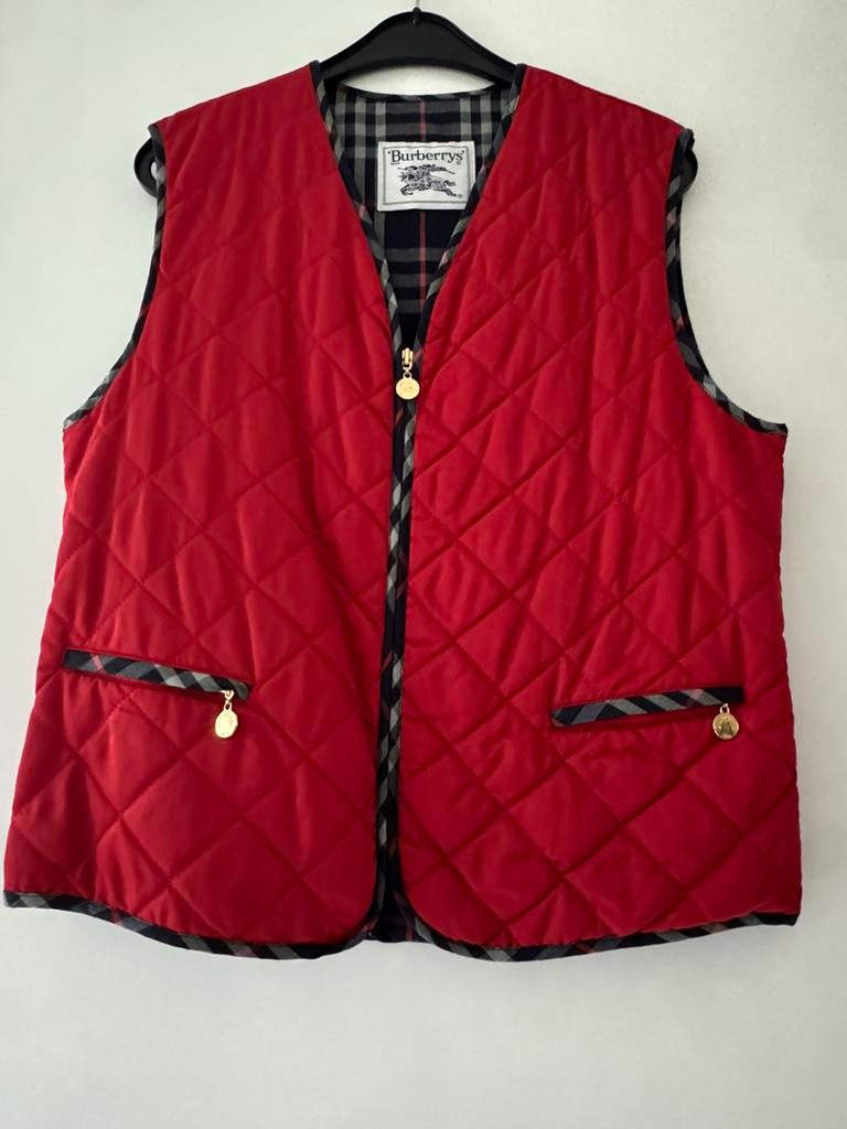 Burberry vintage gilet / bodywarmer, Verzenden, Gedragen, Maat 38/40 (M), Rood