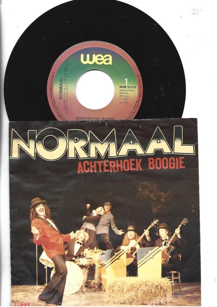 NORMAAL 2 SINGLES 7" ACHTERHOEK BOOGIE- NIET NOAR HUIS, Cd's en Dvd's, Vinyl Singles, Zo goed als nieuw, Single, Pop, 7 inch, Ophalen of Verzenden