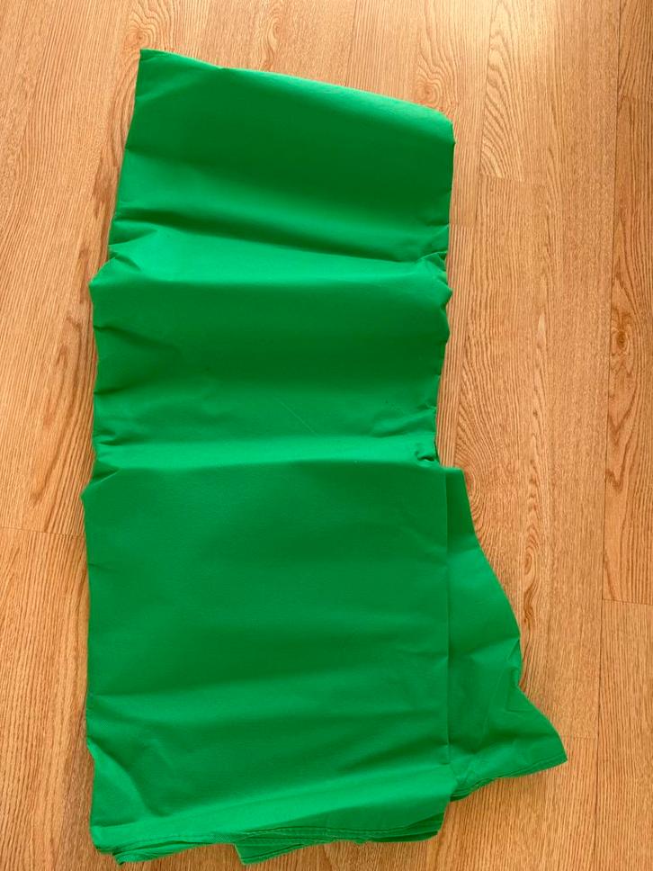 Groen scherm / Green screen voor filmopnames, Hobby en Vrije tijd, Stoffen en Lappen, Gebruikt, Polyester, 120 cm of meer, 200 cm of meer