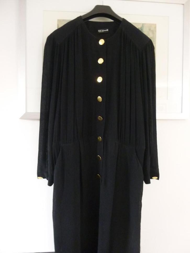vintage zijden jurk , zwarte zijde,Lutz Teuthoff, met knopen, Kleding | Dames, Jurken, Zo goed als nieuw, Maat 38/40 (M), Zwart