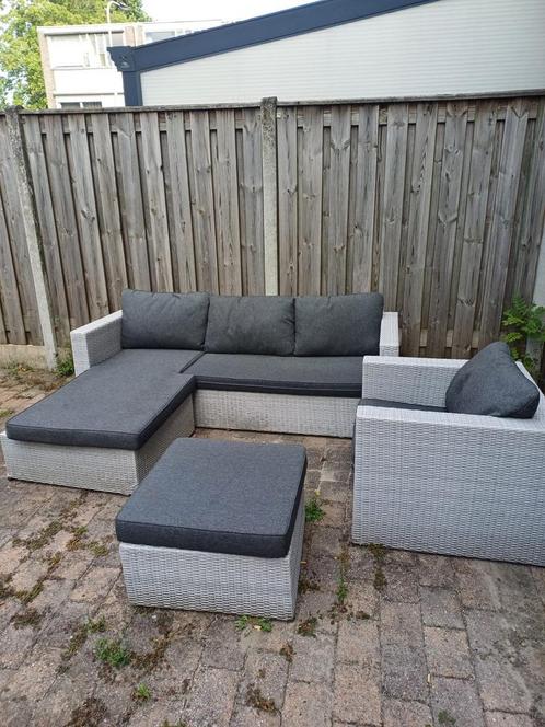 Wicker Loungeset 4 persoons, Tuin en Terras, Tuinsets en Loungesets, Zo goed als nieuw, Loungeset, Wicker, 4 zitplaatsen, Bank