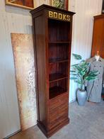 Teakhouten BOOKS boekenkast afm. 62x38 en 211cm hoog., Ophalen of Verzenden, Zo goed als nieuw, 25 tot 50 cm