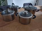 Sola pannenset, soeppan, koekenpan, grillpan enz, Ophalen of Verzenden, Zo goed als nieuw, Rvs, Pannenset