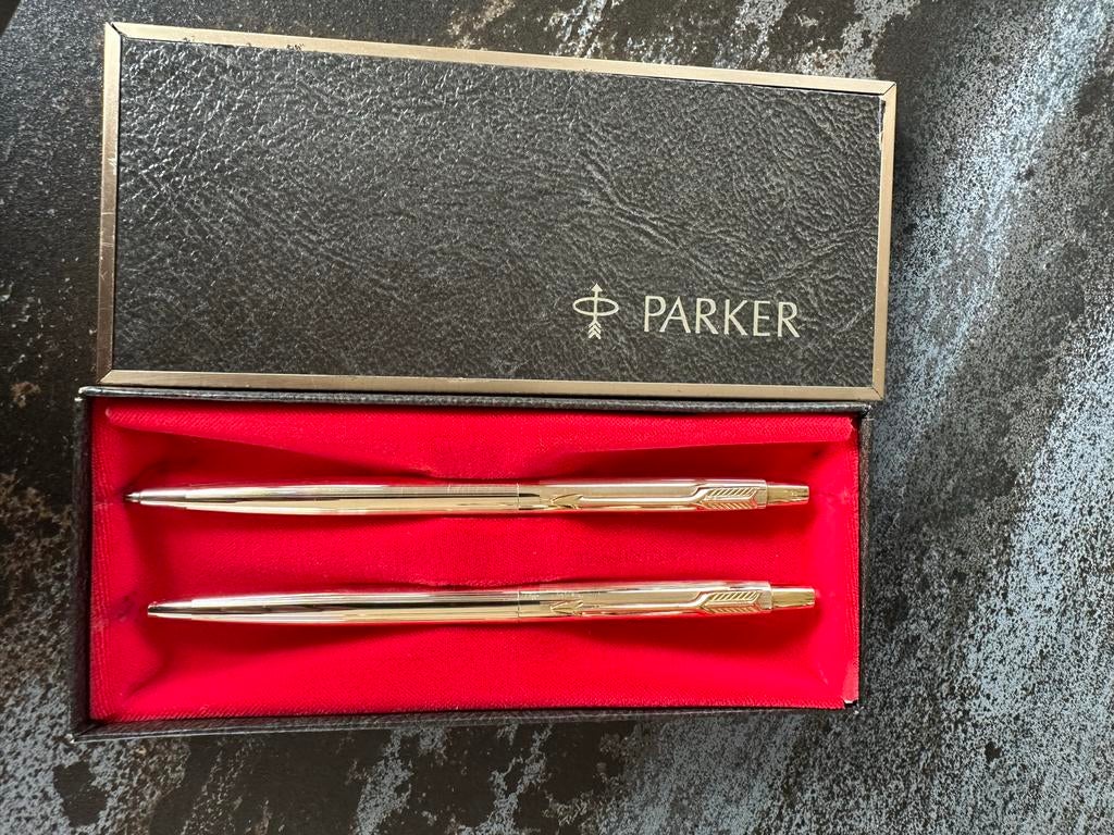 Vintage Parker 61 Pen en Potlood Set - 12K G.F., Antiek en Kunst, Antiek | Kantoor en Zakelijk, Ophalen of Verzenden