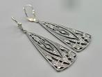 Zilveren Art Deco oorbelen met Swarovki kristallen. 2025/538, Met kristal, Hangers, ., Nieuw