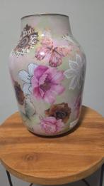 Handgemaakte Glazen Vaas met Bloemen, Overige kleuren, Nieuw, Ophalen of Verzenden, Glas