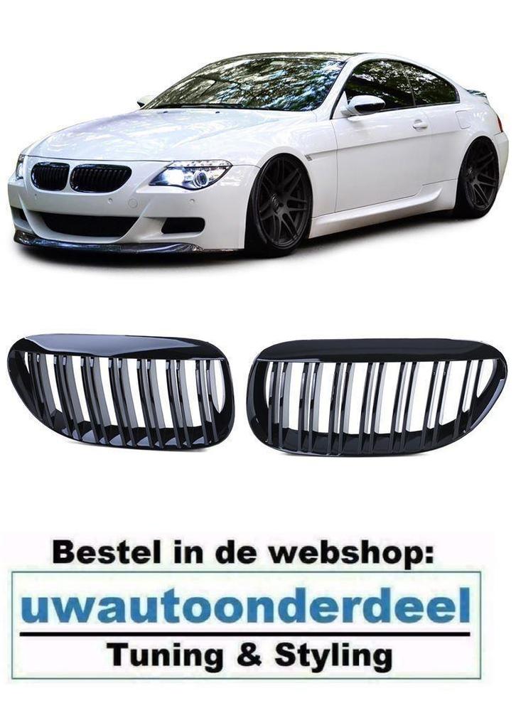 Grill Hoogglans Zwart Dubbele Spijl Voor Bmw 6 Serie E63 E64, Auto diversen, Tuning en Styling, Verzenden