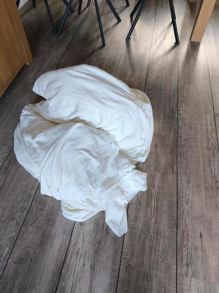 Witte tijkstof met badstof laag - 10 meter, Huis en Inrichting, Slaapkamer | Beddengoed, Nieuw, Overige typen, Overige maten, Wit