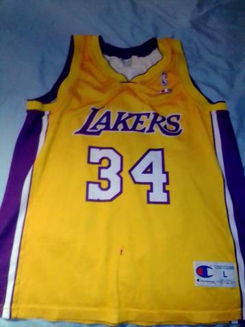 LA Lakers shirts Shaquille O'Neal Champion geel maat L heren beschikbaar voor biedingen