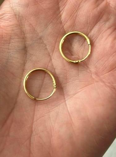 14 karaat gouden oorringen 15 mm, Sieraden, Tassen en Uiterlijk, Oorbellen, Zo goed als nieuw, Goud, Ophalen of Verzenden