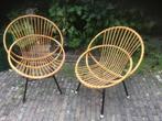 Rotan stoeltjes, Huis en Inrichting, Stoelen, Ophalen, Bruin, Riet of Rotan, Twee