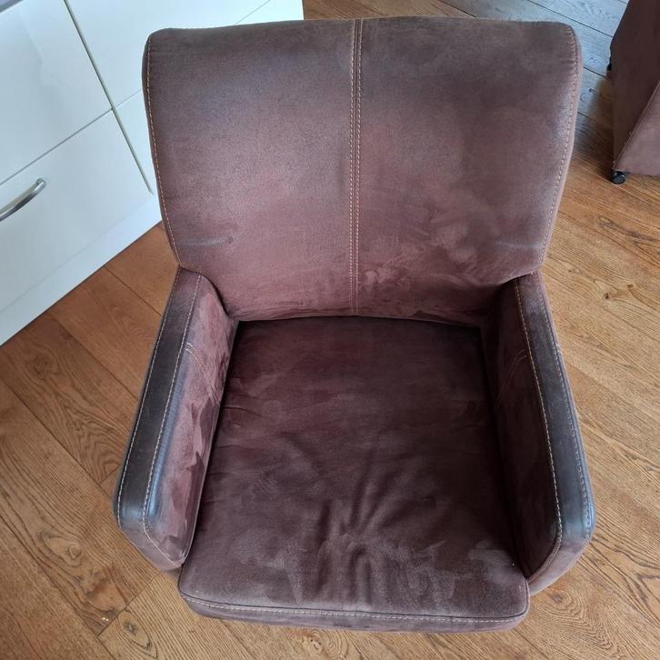 (eetkamer)stoelen, Huis en Inrichting, Stoelen, Gebruikt, Vijf, Zes of meer stoelen, Stof, Bruin, Ophalen