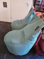 Twee blauwe zitzakken (loungestoelen 100x80x80) Lebel, Huis en Inrichting, Zitzakken, Ophalen, Zo goed als nieuw, Blauw, Zitzakstoel