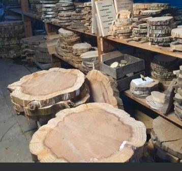 Houtschijven boomstamplanken eiken sequoia acacia0 beschikbaar voor biedingen