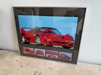 Vintage ingelijste Ferrari F50 poster uit 1996., Verzamelen, Posters, Ophalen of Verzenden, Zo goed als nieuw, A1 t/m A3
