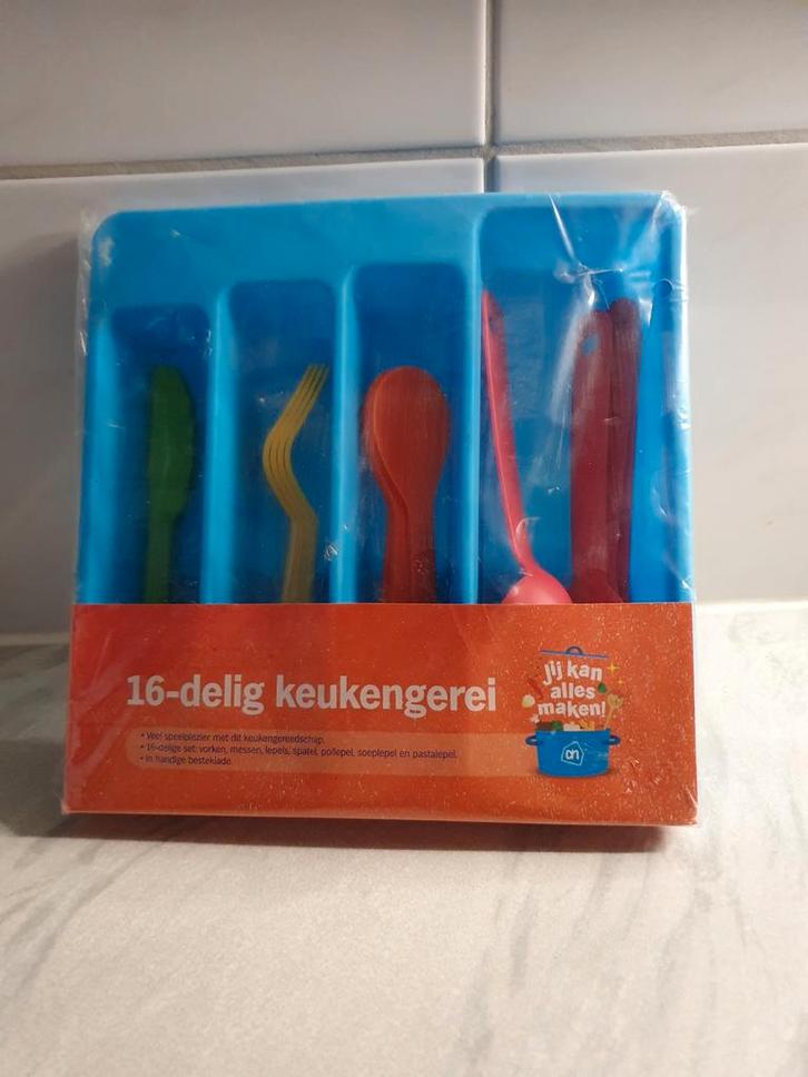Albert Heijn,  16 delige keukengerei set, speelgoed, Verzamelen, Supermarktacties, Albert Heijn, Ophalen of Verzenden