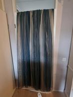 2 luxe vitrage in jeans-tinten/beige glans, 200 cm x 230 cm, Beige, 200 cm of meer, Zeer luxe vitrage, Ophalen of Verzenden