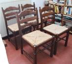 5 eettafelstoelen van eiken., Ophalen, Bruin, Zo goed als nieuw, Vijf, Zes of meer stoelen