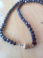 Prachtige antieke granaten ketting met gouden bolslot, Ophalen of Verzenden, Goud, Ketting, Met edelsteen