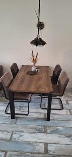 Eettafel met 4 stoelen, Huis en Inrichting, Tafels | Eettafels, 50 tot 100 cm, 150 tot 200 cm, Gebruikt, Rechthoekig