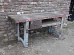 werkbank met gietijzeren poten , lade en plateau sitetabel, Antiek en Kunst, Curiosa en Brocante, Ophalen