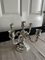 Brocante Zilveren Kandelaar 5-armig - silver plate, Ophalen of Verzenden