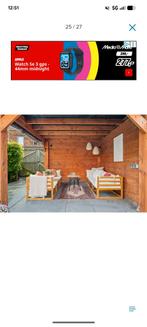 Modulaire houten tuinset met afwasbare kussens, Tuin en Terras, Overkappingen, Ophalen, Gebruikt, Overige typen