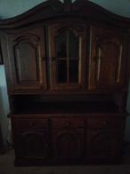 Eikenhouten kast met glas, Huis en Inrichting, Ophalen, Gebruikt, Eikenhout, 150 tot 200 cm