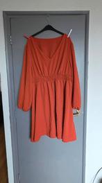 Roestbruine Jurk Lange Mouw Mt 48/50 (4XL), Bruin, Maat 46/48 (XL) of groter, Ophalen of Verzenden, Zo goed als nieuw