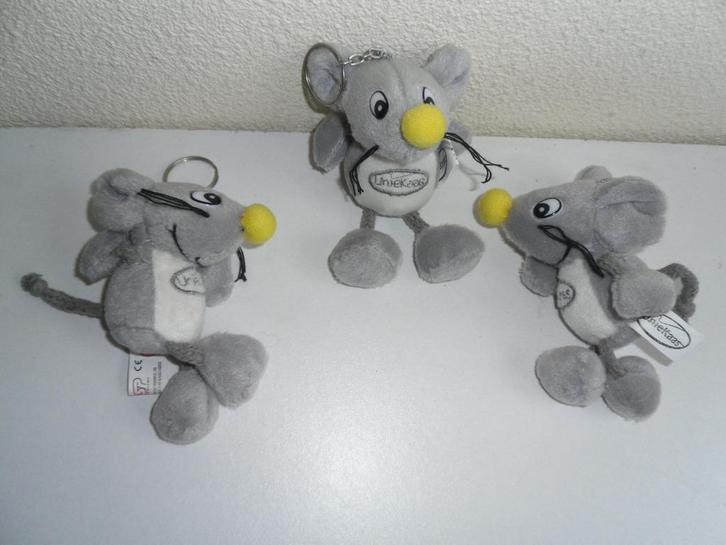 pluche muis sleutelhanger Unie kaas H10xB6 cm 2 st nieuw, Kinderen en Baby's, Speelgoed | Knuffels en Pluche, Nieuw, Overige typen