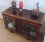 Theekastje hout, Ophalen, Gebruikt, Glas, 50 tot 100 cm