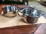 t.k.Tefal Induction Technology steelpan+kookpan+deksel 16cm, Ophalen, Rvs, Kookpan of Snelkookpan, Inductieplaat