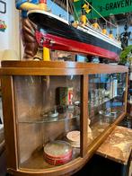 Oude kleine toonbank vitrine rondglas, wandvitrine, Huis en Inrichting, Ophalen, Zo goed als nieuw, Nvt, Nvt