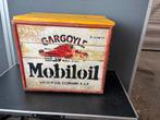 Oude houten Mobiloil Gargoyle oliekist, Reclamebord, Gebruikt, Onbekend, Ophalen of Verzenden