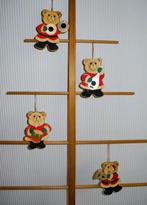 4 stuks Vintage kerstversiering beren met muziekinstrument, Ophalen of Verzenden, Zo goed als nieuw