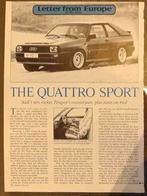 Audi Quattro Sport 198x ? eerst 12x autotest lezen, Ophalen, Gelezen, Audi