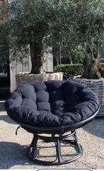 Papasan Loungestoel - Zwart Rotan, Huis en Inrichting, Stoelen, Ophalen, Gebruikt, Zwart, Riet of Rotan