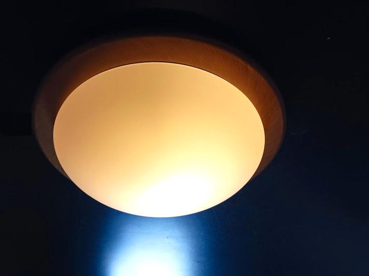 Vintage Steinhauer Plafonniere / Muurlamp, Huis en Inrichting, Lampen | Plafondlampen, Gebruikt, Glas, Metaal, Ophalen of Verzenden