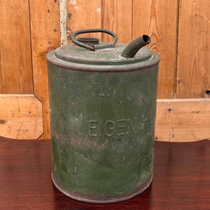Olie petroleum kan groen EIGEN HULP Pielkenrood Zaandam, Antiek en Kunst, Curiosa en Brocante, Ophalen of Verzenden