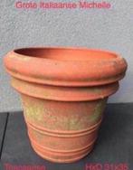 Grote oude Italiaanse dikke terracotta bloempot 35cm, Tuin en Terras, Bloempotten, 25 tot 40 cm, Gebruikt, Rond, Minder dan 40 cm