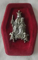 1025 Oude - Maria met Kind en Engeltjes op rood fluweel, Ophalen of Verzenden, Gebruikt, Overige typen, Christendom | Katholiek