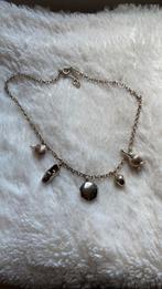 Zilveren bedel collier 5 bedels, Ophalen of Verzenden, Zo goed als nieuw, Zilver