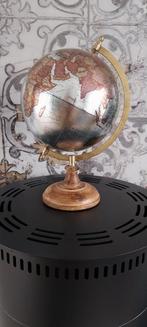 Decoratie wereldbol/globe - op houten voet, Ophalen, Zo goed als nieuw